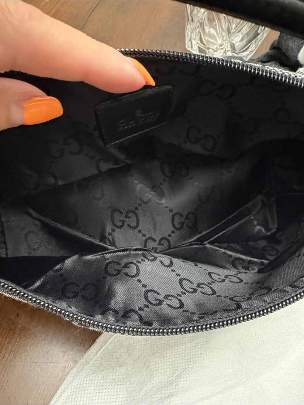 GG Gray and Black Canvas Wristlet with dust bag. New with tags. - Picture 8 of 11